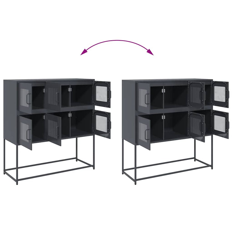 vidaXL antracit hidegen hengerelt acél tálalószekrény 100,5x39x107 cm