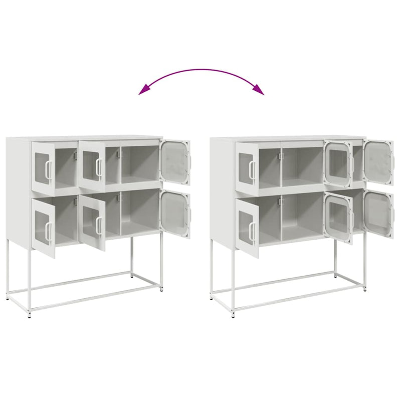 vidaXL fehér hidegen hengerelt acél tálalószekrény 100,5 x 39 x 107 cm