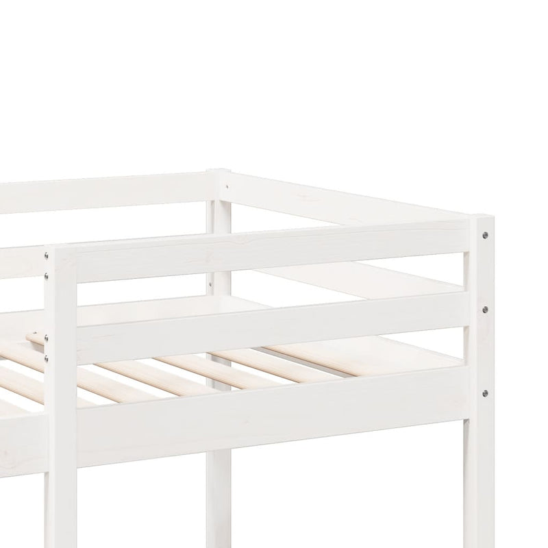 vidaXL fehér fenyő galériaágy-keret asztallal és polcokkal 90 x 200 cm
