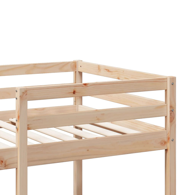 vidaXL tömör fenyő galériaágy-keret matrac nélkül 80 x 200 cm