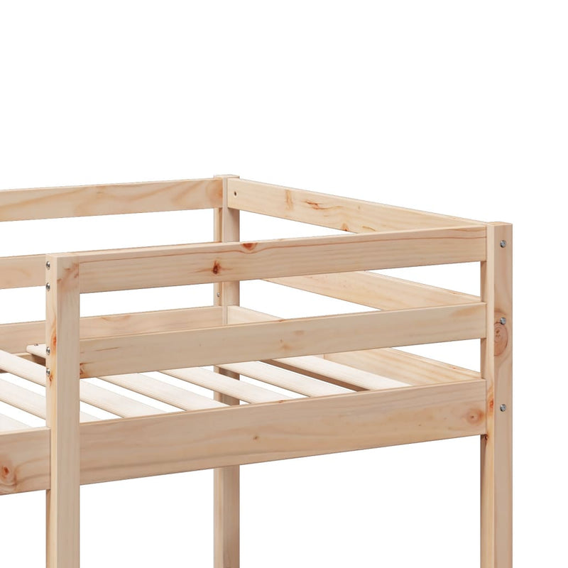 vidaXL tömör fenyő galériaágy-keret matrac nélkül 90 x 190 cm