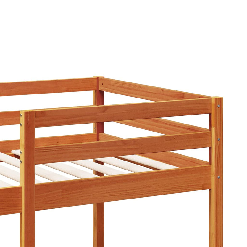 vidaXL viaszbarna tömör fenyő galériaágy-keret matrac nélkül 90x190cm