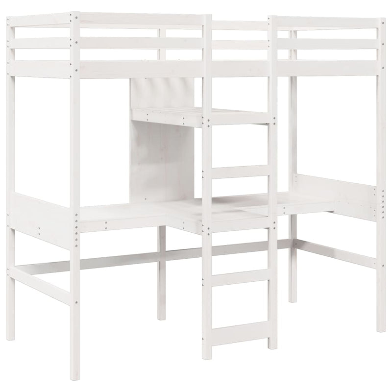 vidaXL fehér tömör fenyő galériaágy-keret matrac nélkül 75 x 190 cm