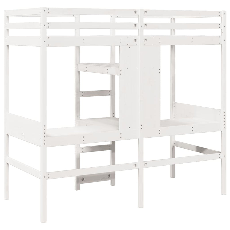 vidaXL fehér tömör fenyő galériaágy-keret matrac nélkül 75 x 190 cm