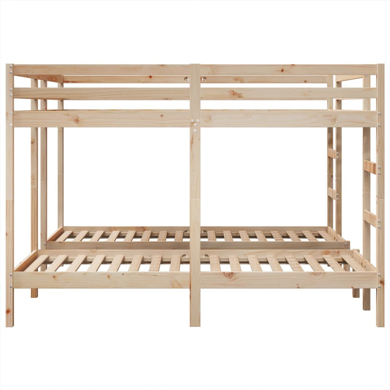 vidaXL tömör fenyőfa tripla emeletes ágykeret 200x200/80x200 cm