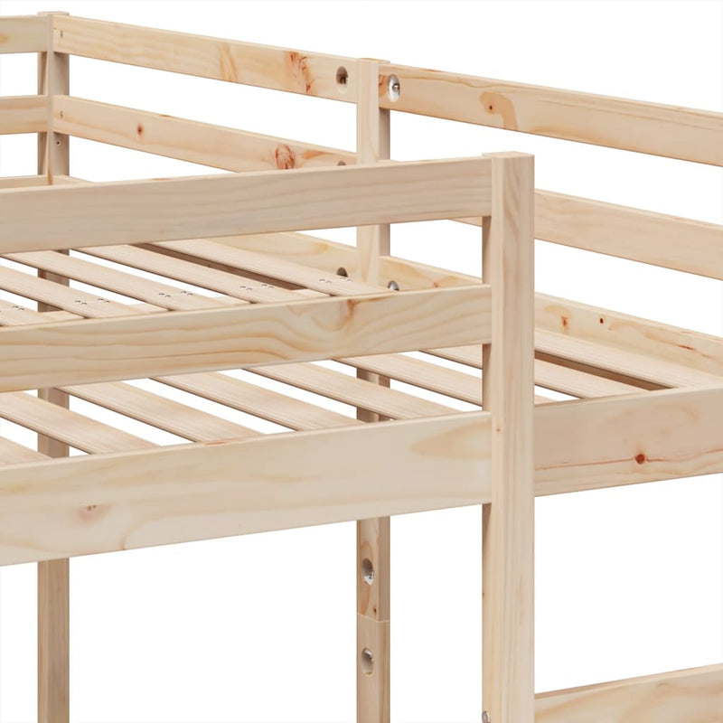 vidaXL tömör fenyőfa tripla emeletes ágykeret 200x200/80x200 cm