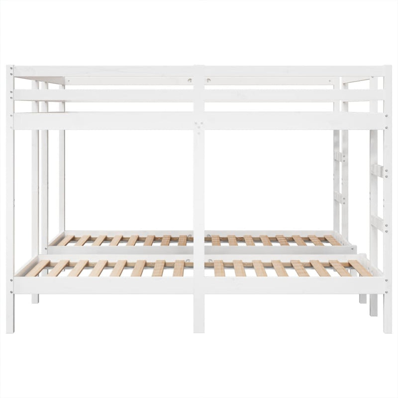 vidaXL fehér tömör fenyőfa tripla emeletes ágykeret 200x200/80x200 cm