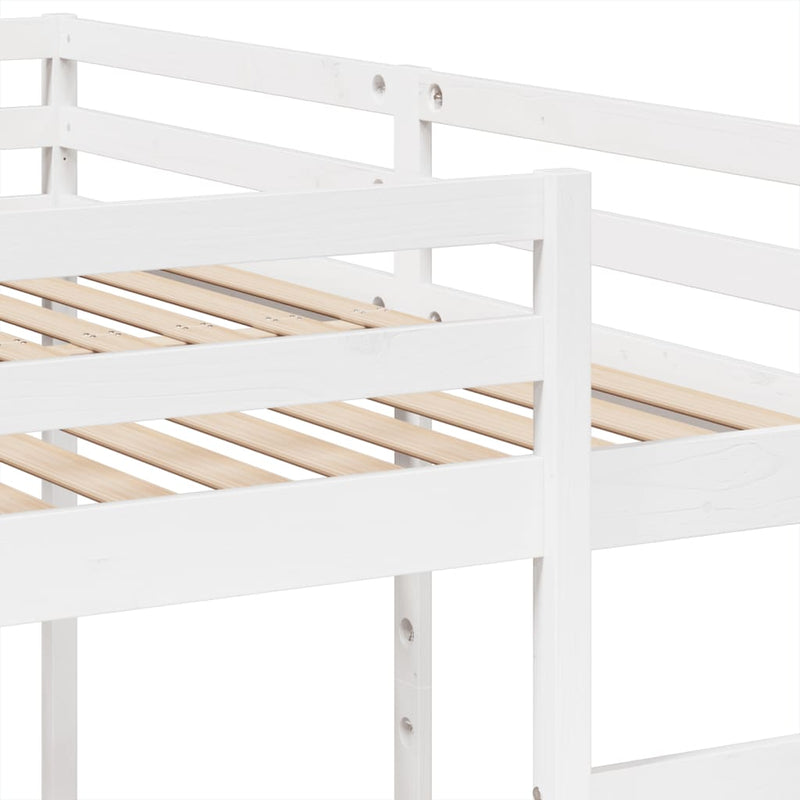 vidaXL fehér tömör fenyőfa tripla emeletes ágykeret 200x200/80x200 cm