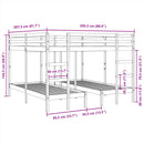 vidaXL fehér tömör fenyőfa tripla emeletes ágykeret 200x200/80x200 cm