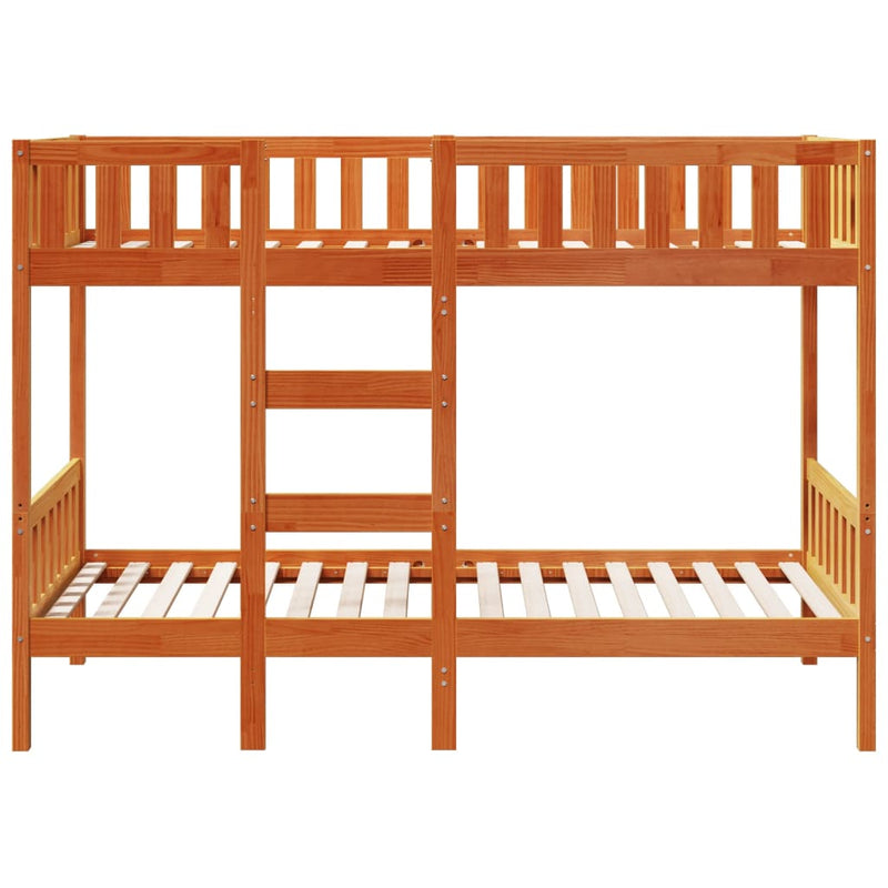 vidaXL viaszbarna tömör fenyőfa emeletes ágy 80 x 200 cm