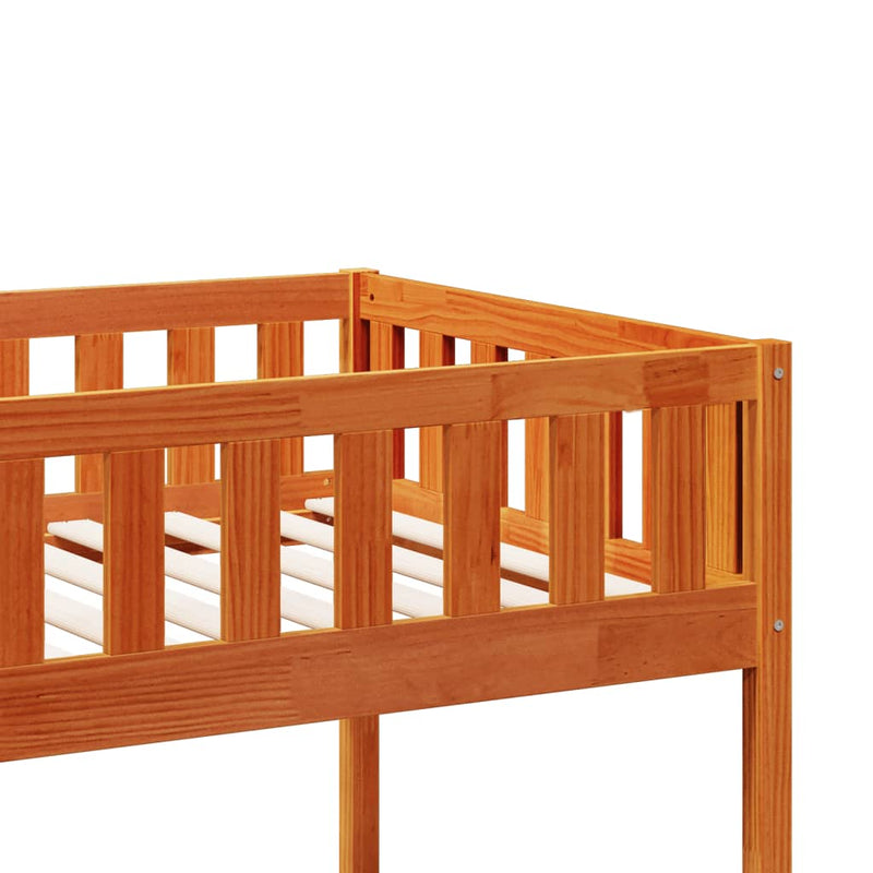 vidaXL viaszbarna tömör fenyőfa emeletes ágy 80 x 200 cm
