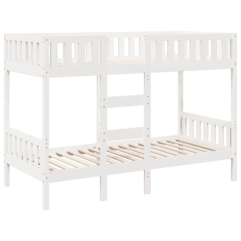 vidaXL fehér tömör fenyőfa emeletes ágy 75x190 cm