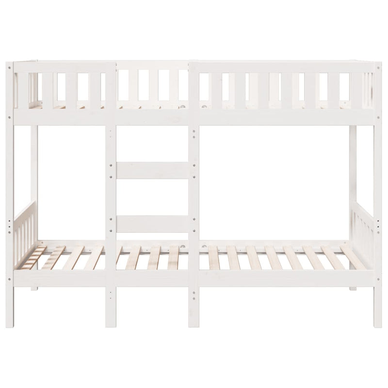 vidaXL fehér tömör fenyőfa emeletes ágy 75x190 cm