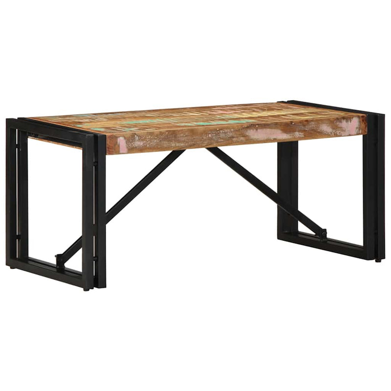 vidaXL többszínű tömör újrahasznosított fa dohányzóasztal 80x40x35 cm