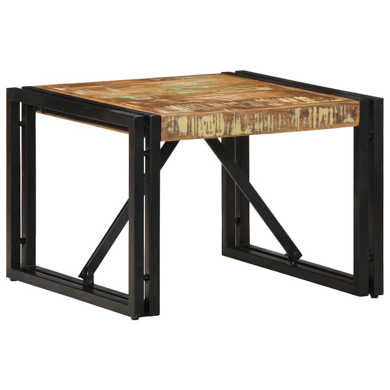 vidaXL többszínű tömör újrahasznosított fa dohányzóasztal 50x50x35 cm