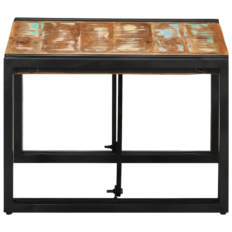 vidaXL többszínű tömör újrahasznosított fa dohányzóasztal 50x50x35 cm