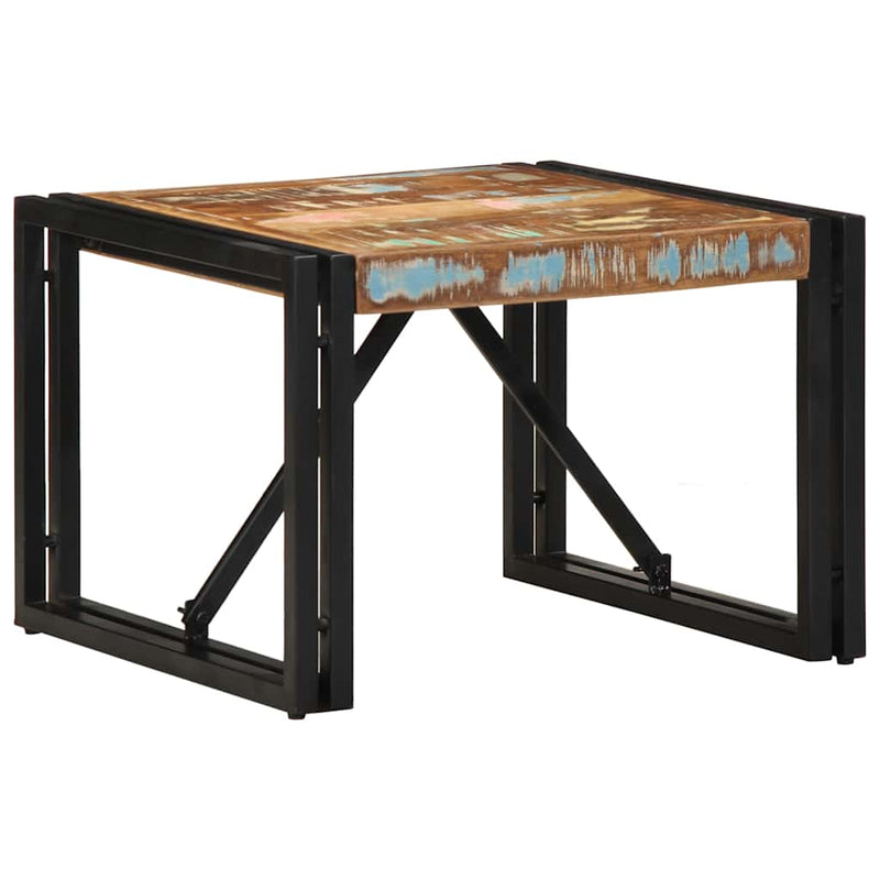 vidaXL többszínű tömör újrahasznosított fa dohányzóasztal 50x50x35 cm