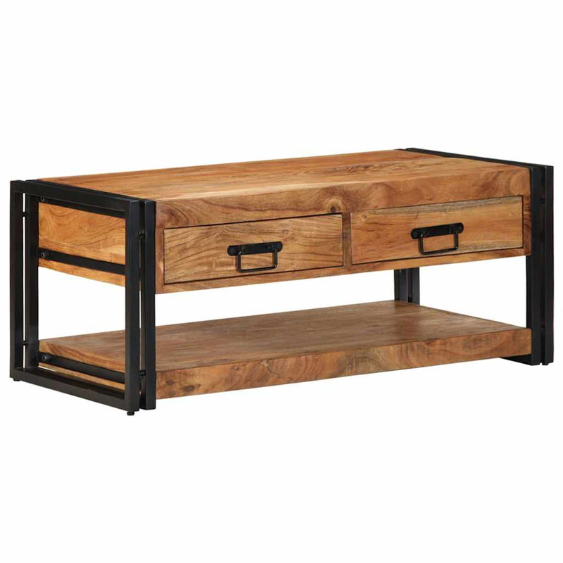 vidaXL tömör akácfa dohányzóasztal 90x50x38 cm