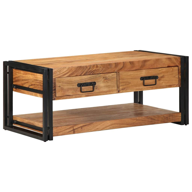 vidaXL tömör akácfa dohányzóasztal 90x50x38 cm