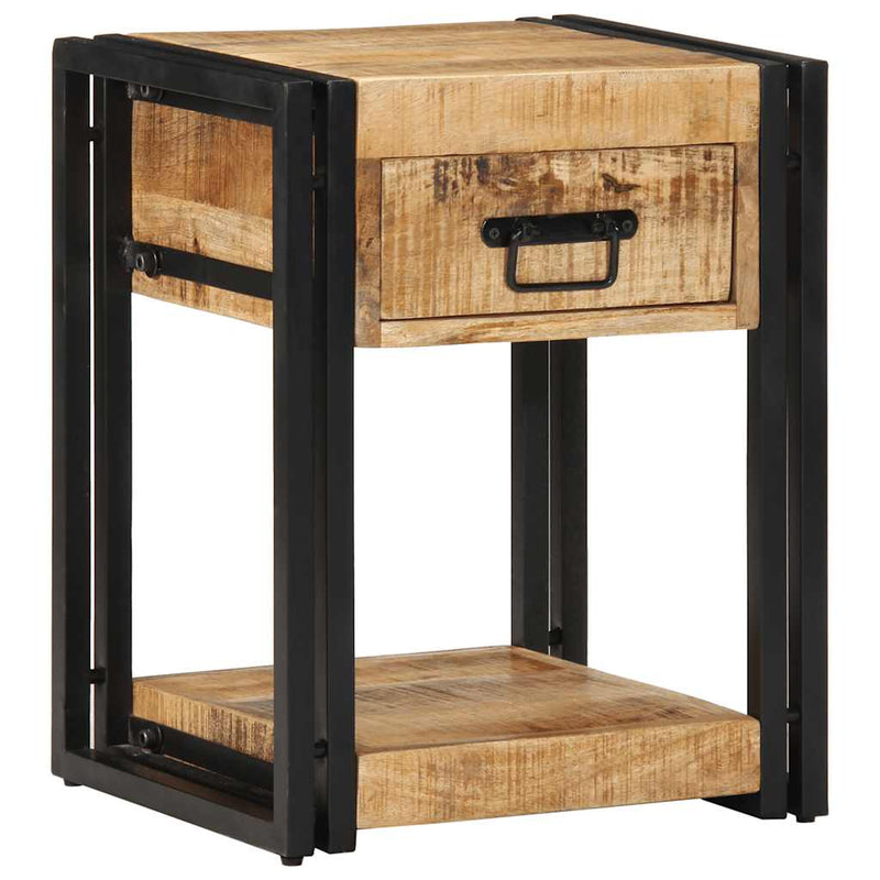 vidaXL 2 db tömör nyers mangófa éjjeliszekrények 40x35x50 cm