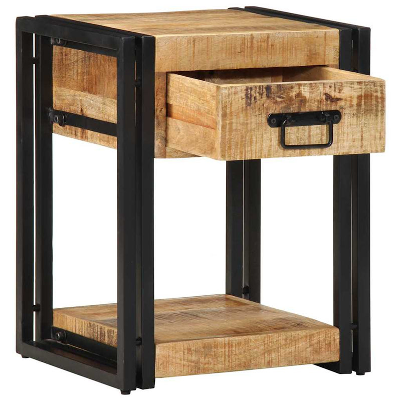 vidaXL 2 db tömör nyers mangófa éjjeliszekrények 40x35x50 cm