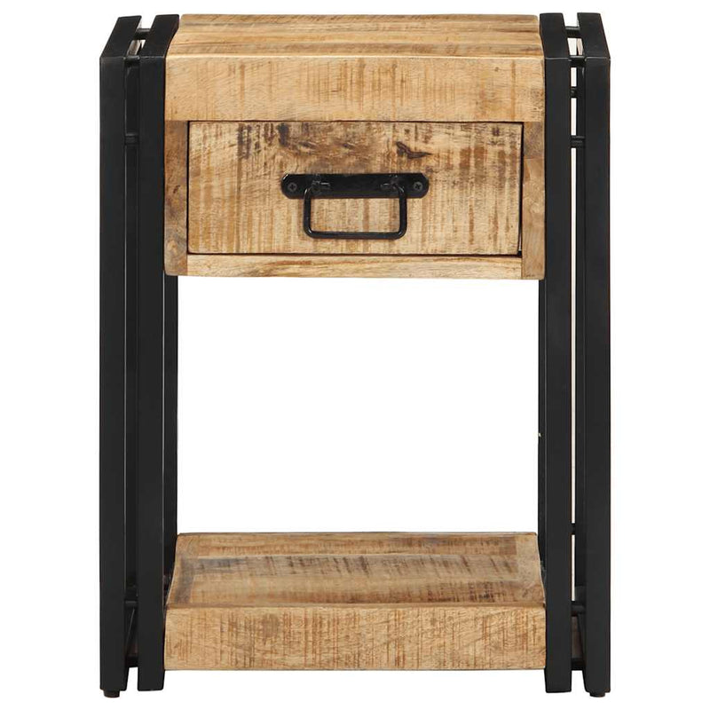 vidaXL 2 db tömör nyers mangófa éjjeliszekrények 40x35x50 cm