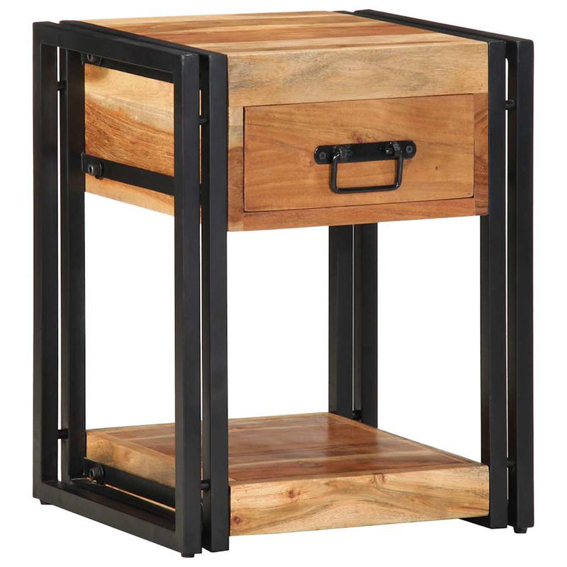 vidaXL Éjjeliszekrény fiókkal 2 pcs Barna 40 x 35 x 50 cm tömör akácfa