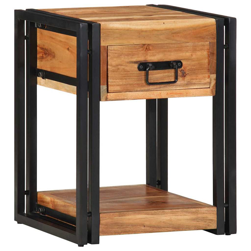 vidaXL Éjjeliszekrény fiókkal 2 pcs Barna 40 x 35 x 50 cm tömör akácfa