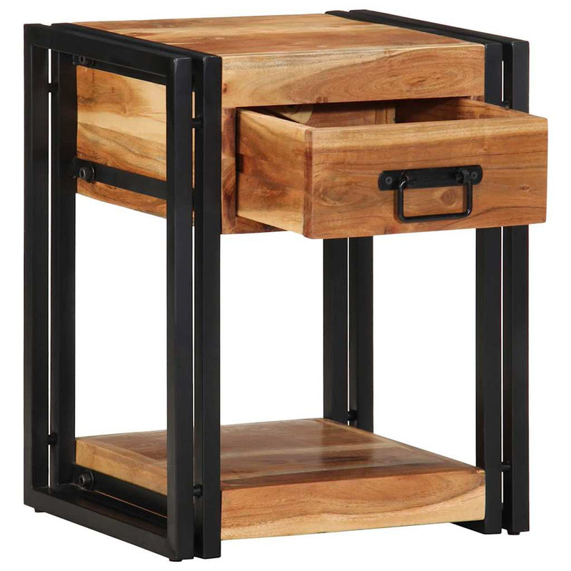 vidaXL Éjjeliszekrény fiókkal 2 pcs Barna 40 x 35 x 50 cm tömör akácfa