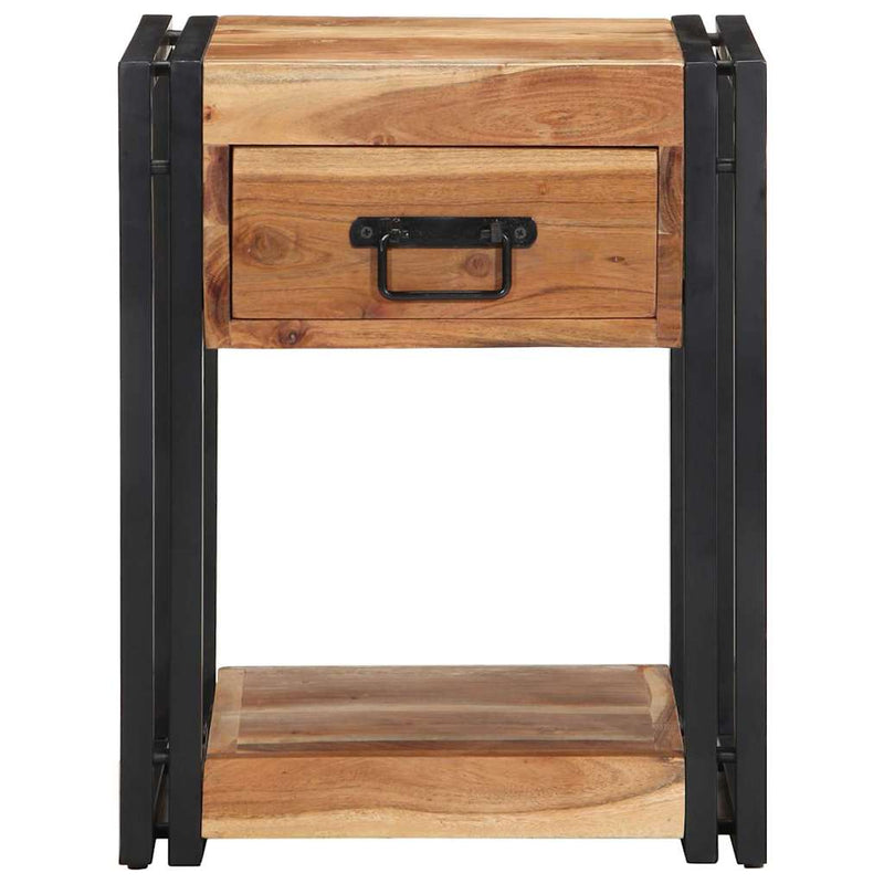 vidaXL Éjjeliszekrény fiókkal 2 pcs Barna 40 x 35 x 50 cm tömör akácfa