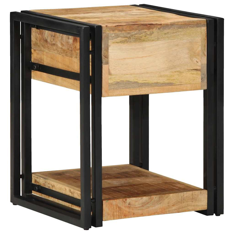 vidaXL 2 db tömör nyers mangófa éjjeliszekrények 40x40x50 cm