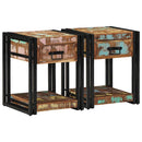 vidaXL Éjjeliszekrény fiókkal 2 pcs Sokszínű 40 x 40 x 50 cm