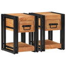 vidaXL Éjjeliszekrény fiókkal 2 pcs Barna 30 x 30 x 40 cm Tömör Akácfa