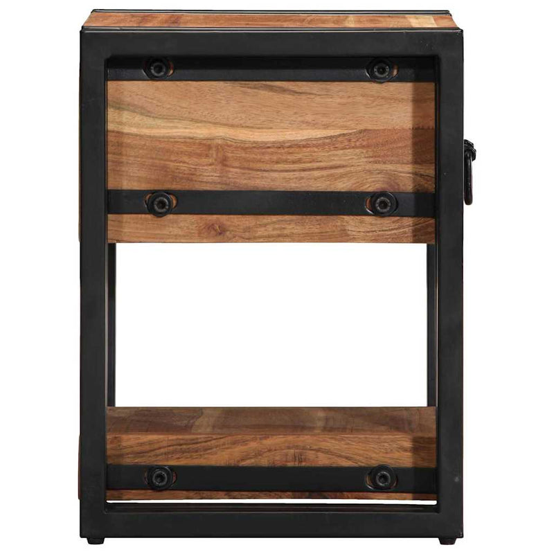 vidaXL Éjjeliszekrény fiókkal 2 pcs Barna 30 x 30 x 40 cm tömör akácfa