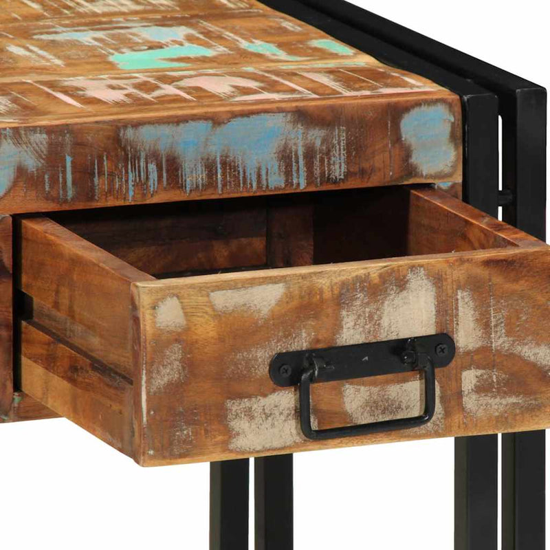 vidaXL Végasztal Sokszínű 40 x 40 x 50 cm tömör újrahasznosított fa