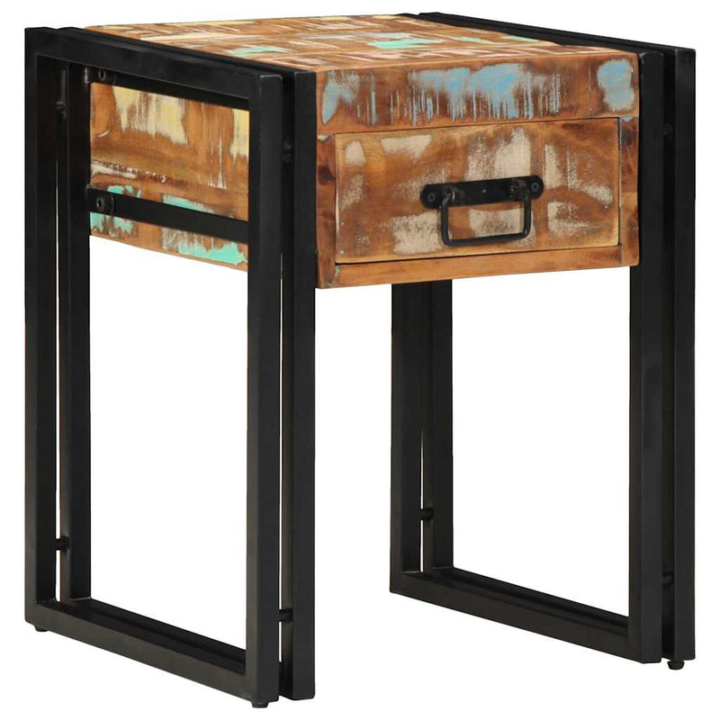 vidaXL Végasztal Sokszínű 40 x 40 x 50 cm tömör újrahasznosított fa
