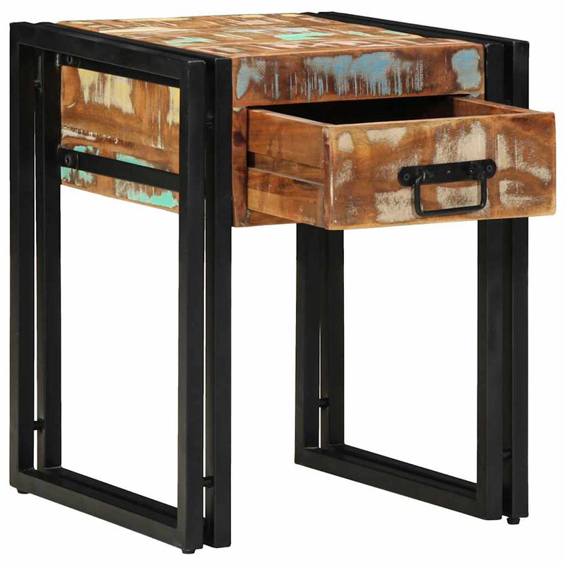 vidaXL Végasztal Sokszínű 40 x 40 x 50 cm tömör újrahasznosított fa