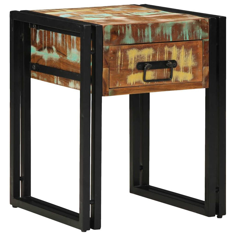 vidaXL Végasztal Sokszínű 40 x 40 x 50 cm tömör újrahasznosított fa