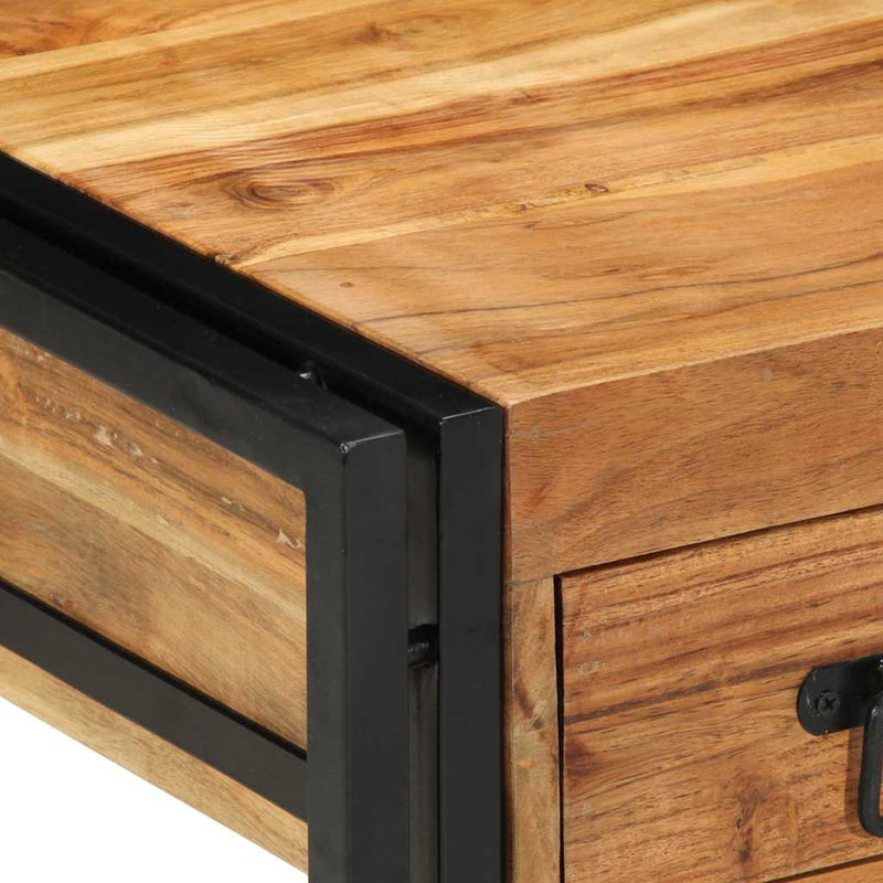 vidaXL Végasztal fiókkal tárolóval Barna 40 x 40 x 50 cm tömör akácfa