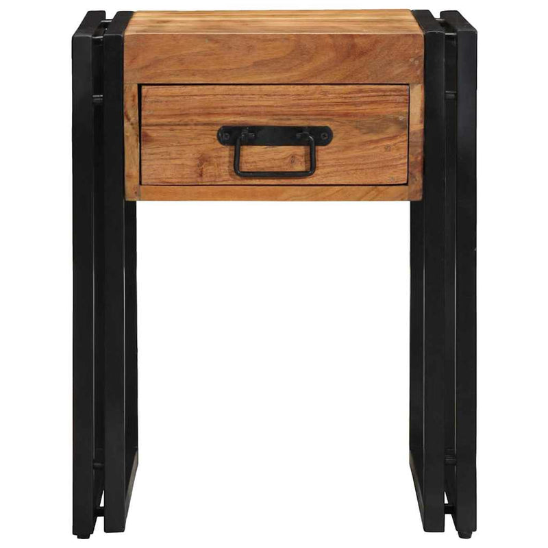 vidaXL Végasztal fiókkal tárolóval Barna 40 x 40 x 50 cm tömör akácfa