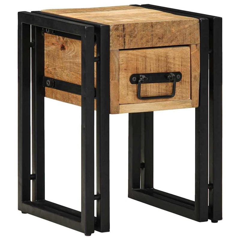 vidaXL Végasztal fiókkal tárolóval Barna 30 x 30 x 40 cm tömör mangófa