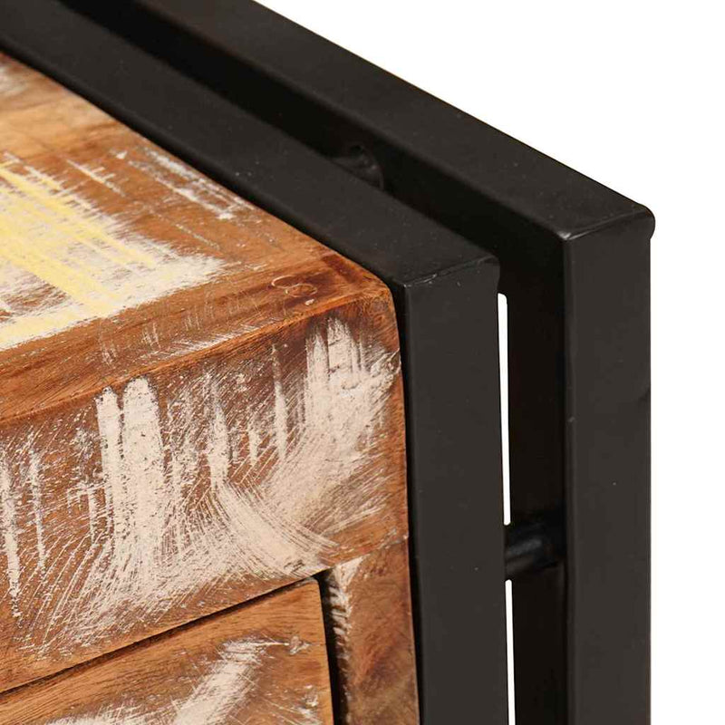 vidaXL Kisasztal 30 x 30 x 40 cm Szilárd újrahasznosított fa és fém