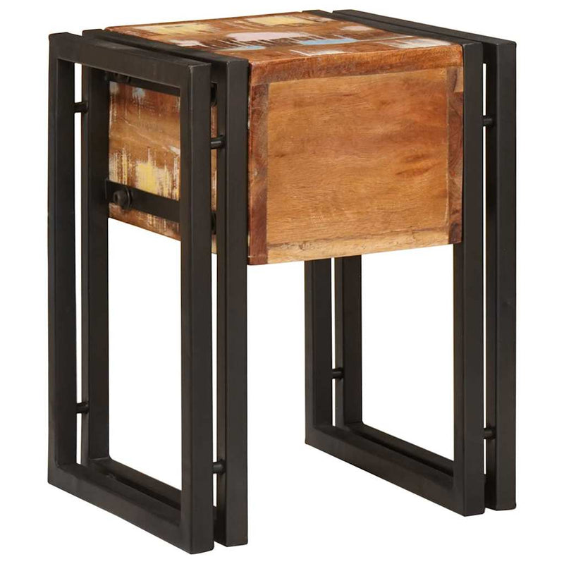 vidaXL Kisasztal 30 x 30 x 40 cm Szilárd újrahasznosított fa és fém