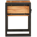 vidaXL Kisasztal Barna és fekete 30 x 30 x 40 cm Tömör akácfa és Fém