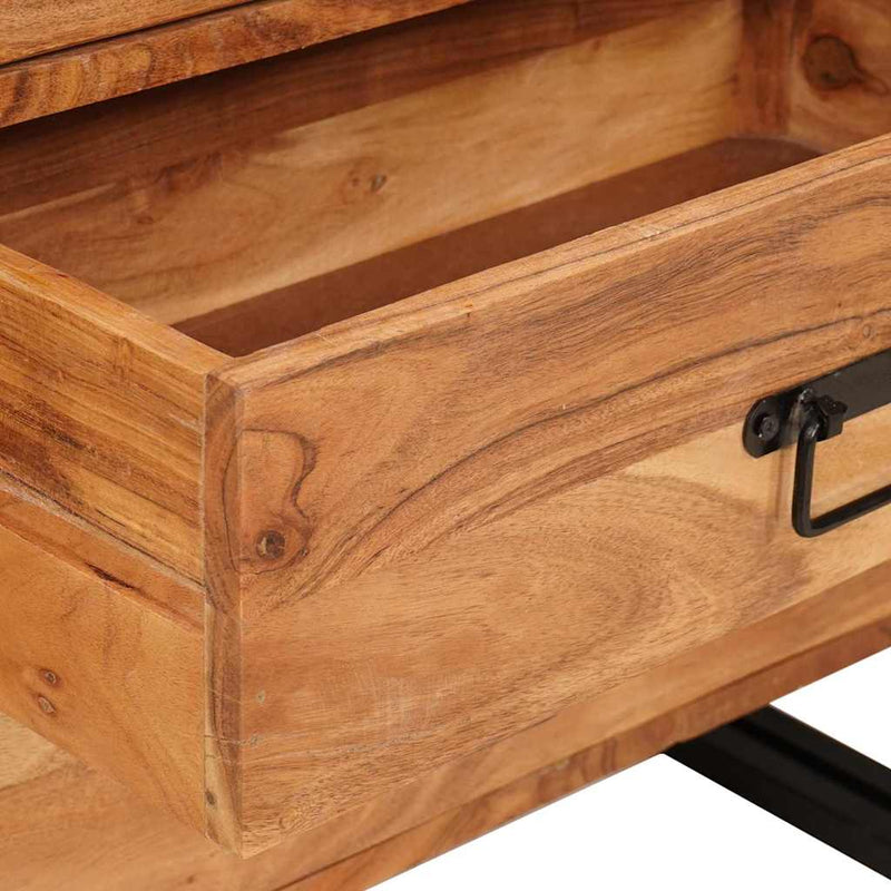 vidaXL Széf fiókkal Barna 66 x 33 x 70 cm tömör akácfa