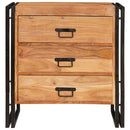 vidaXL Széf fiókkal Barna 66 x 33 x 70 cm tömör akácfa