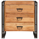 vidaXL Széf fiókkal Barna 66 x 33 x 70 cm Tömör Akácfa