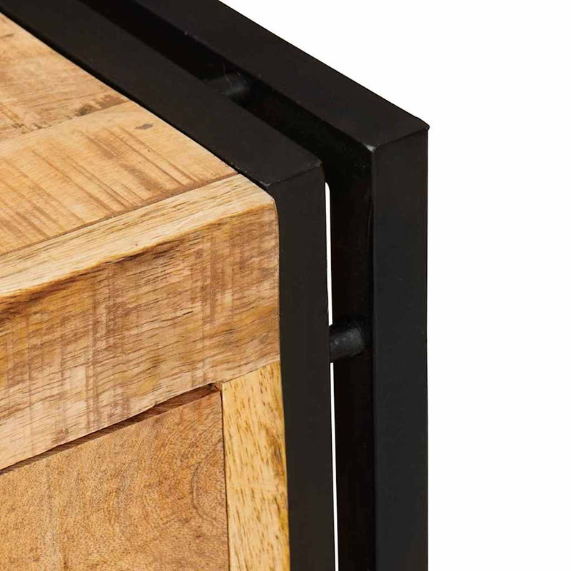 vidaXL Cipőszekrény polcokkal Barna 90 x 38 x 45 cm tömör mangófa