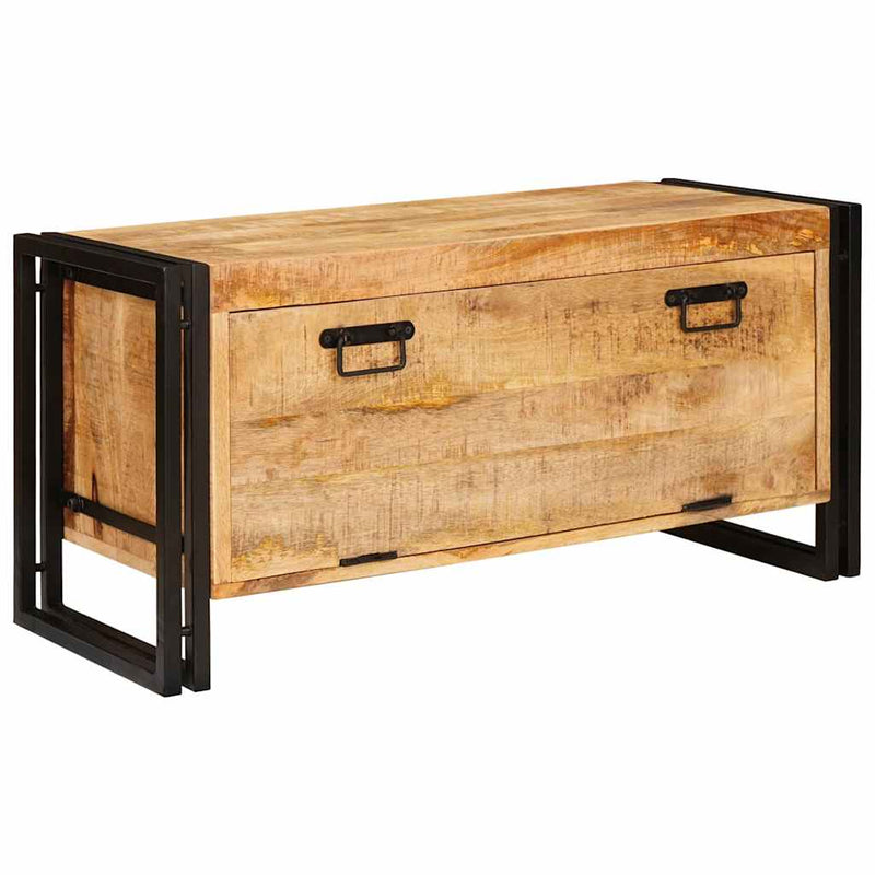 vidaXL Cipőszekrény polcokkal Barna 90 x 38 x 45 cm tömör mangófa