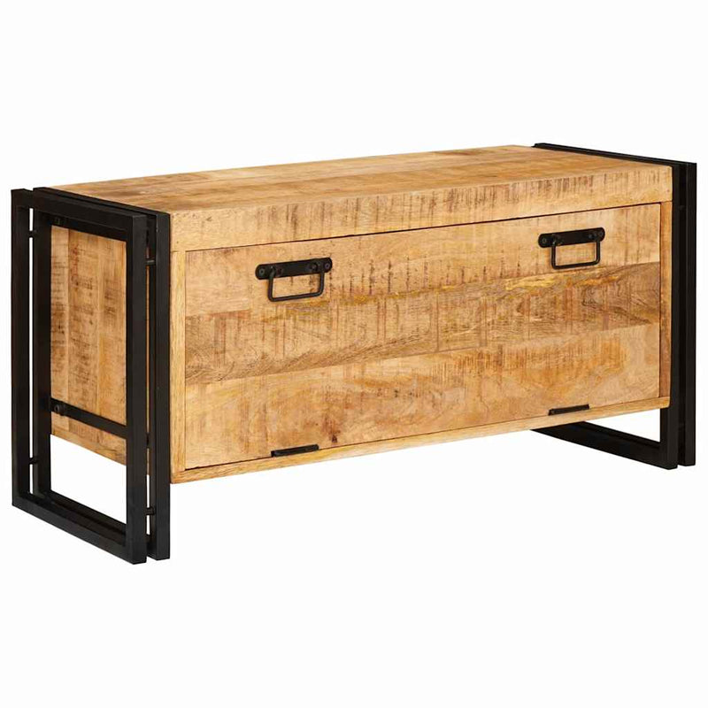 vidaXL Cipőszekrény polcokkal Barna 90 x 38 x 45 cm tömör mangófa